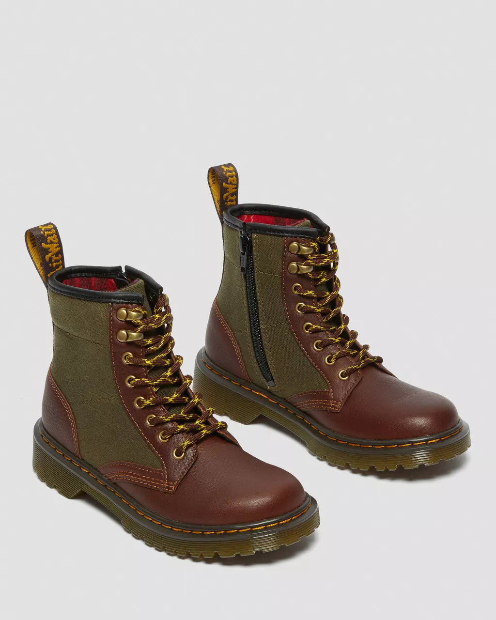 Junior 1460 Panel Canvas &amp; Leather Boots