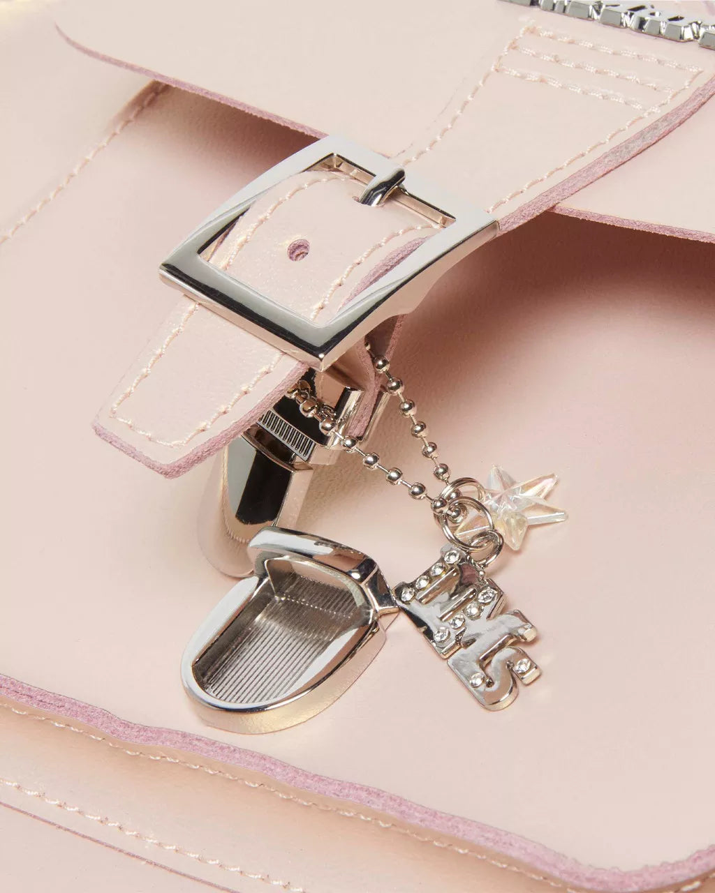 DR MARTENS Metallic Shift Leather Heart Shaped Bag