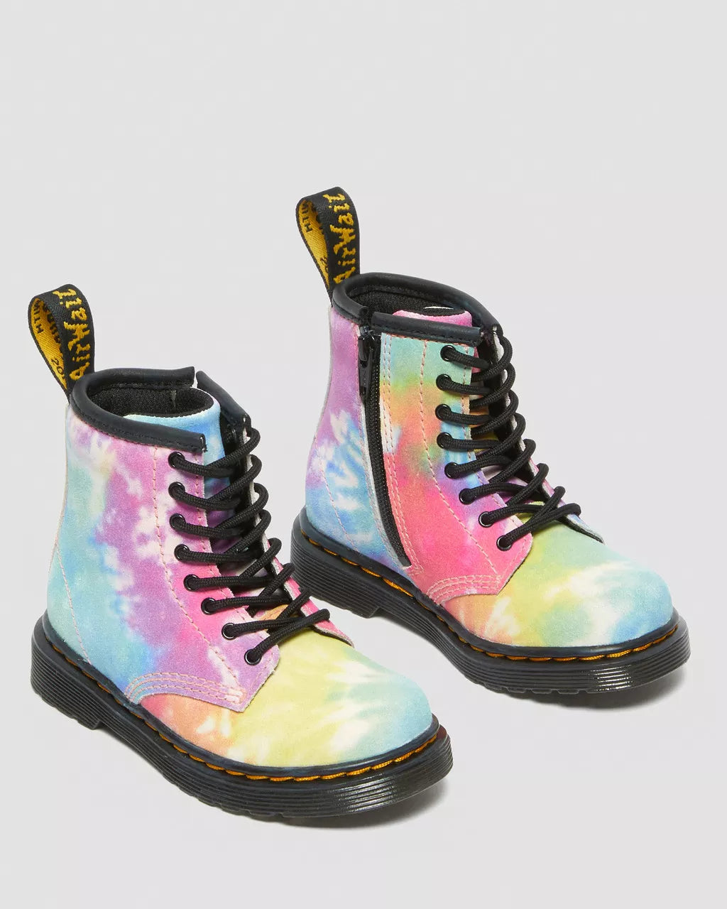 DR MARTENS Toddler 1460 Tie Dye Leather Lace Up Boots