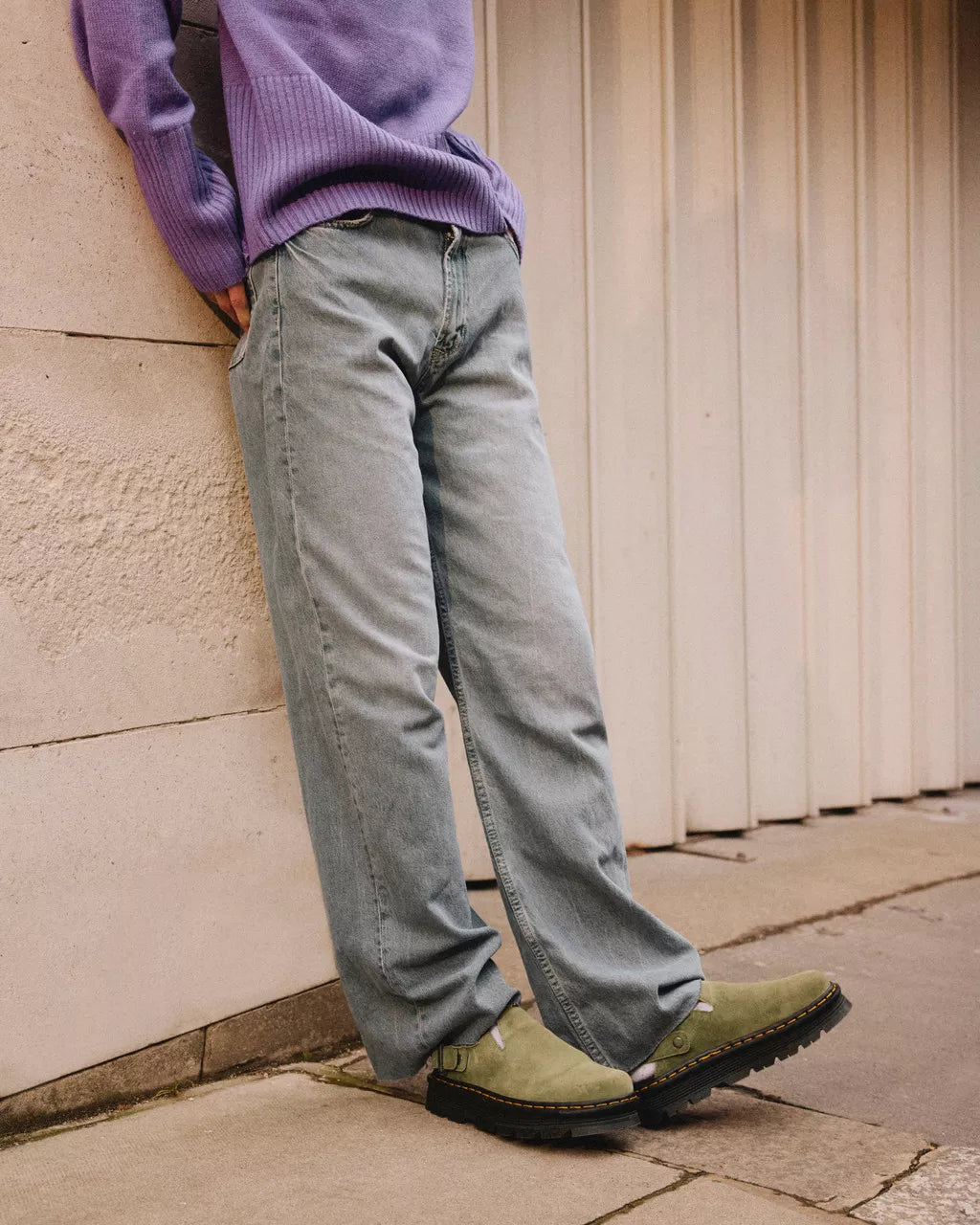 DR MARTENS Zebzag Suede Casual Slingback Platform Mules