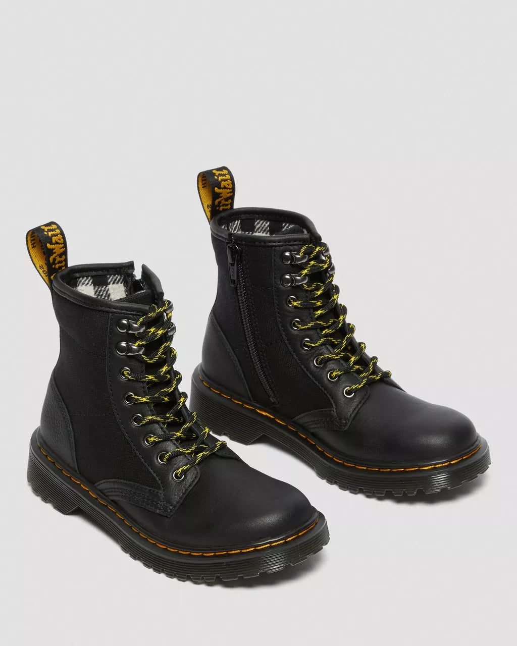 Junior 1460 Panel Canvas &amp; Leather Boots