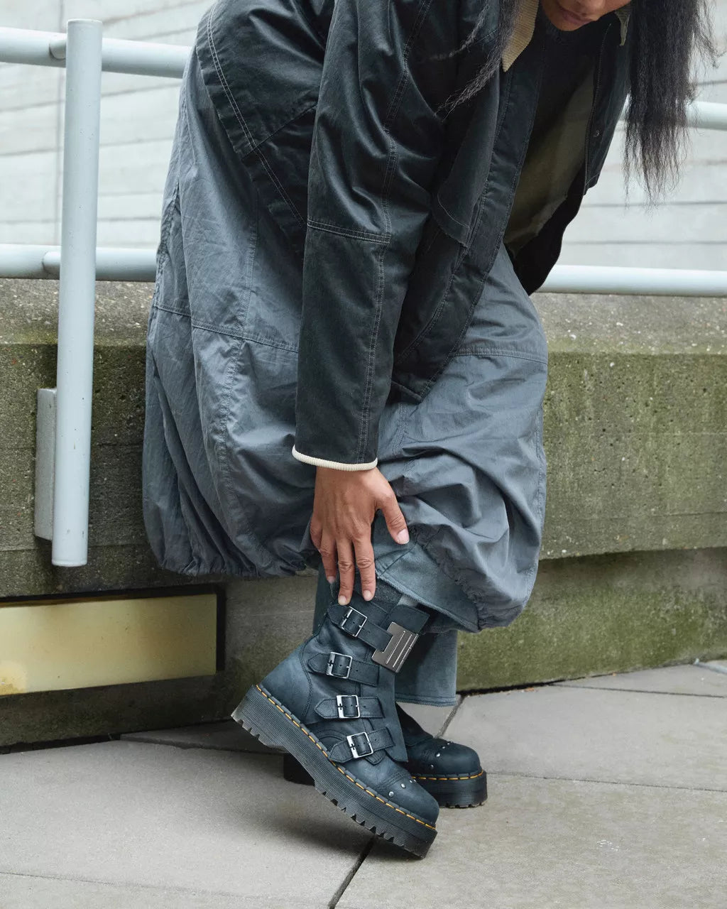 Jadon Hinge Buckle Leather Platform Boots