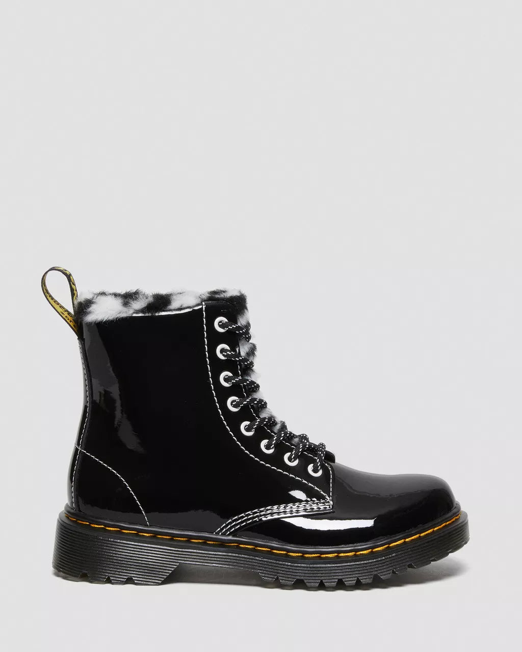 Junior 1460 Serena Patent Faux Fur-Lined Boots