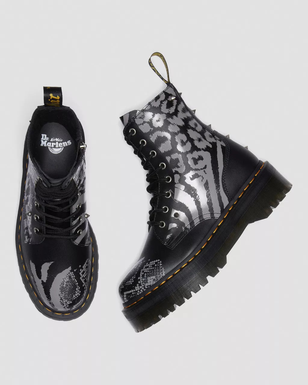 DR MARTENS Jadon Animal Clash Leather Platform Boots
