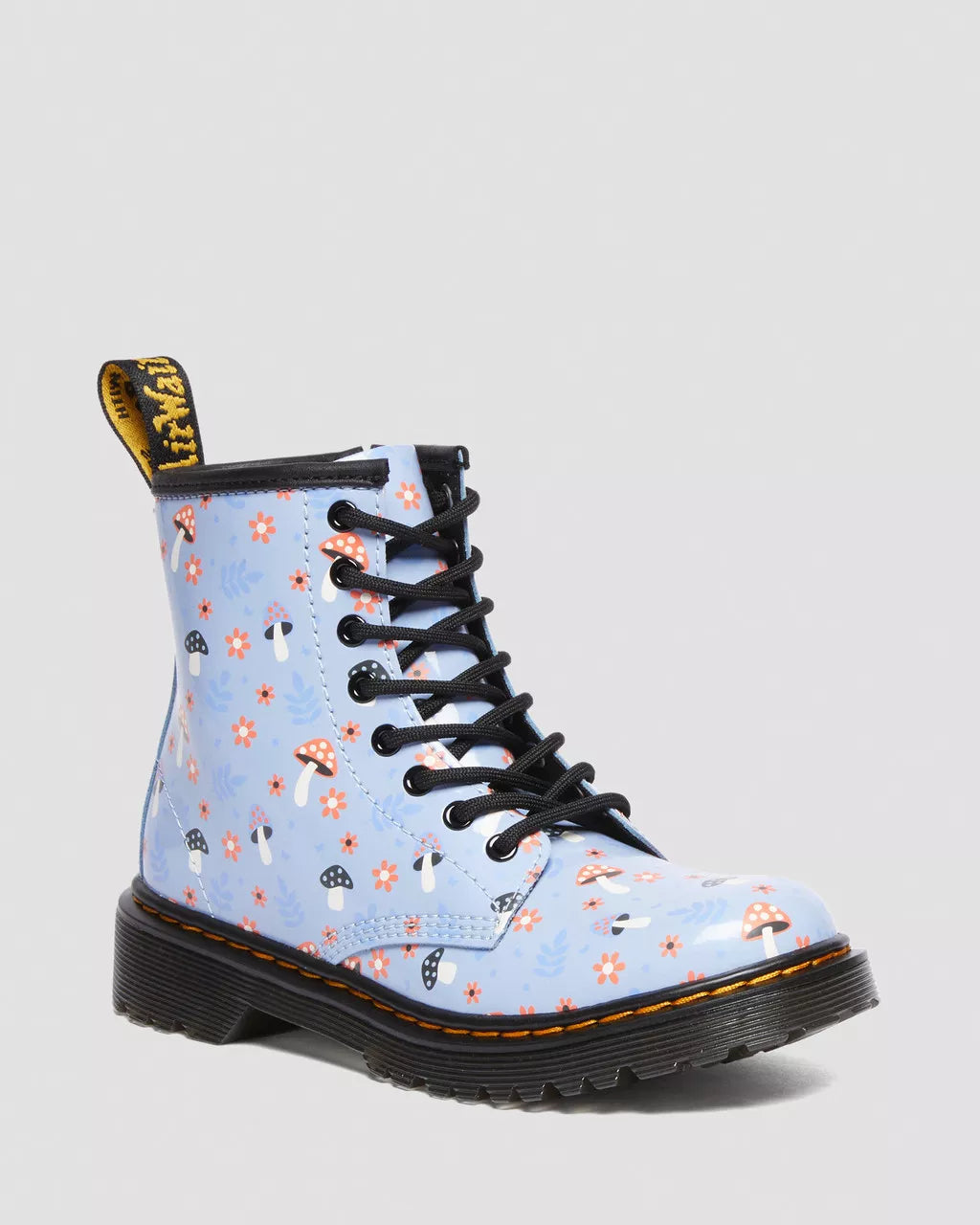 DR MARTENS Junior 1460 Woodland Patent Leather Lace Up Boots