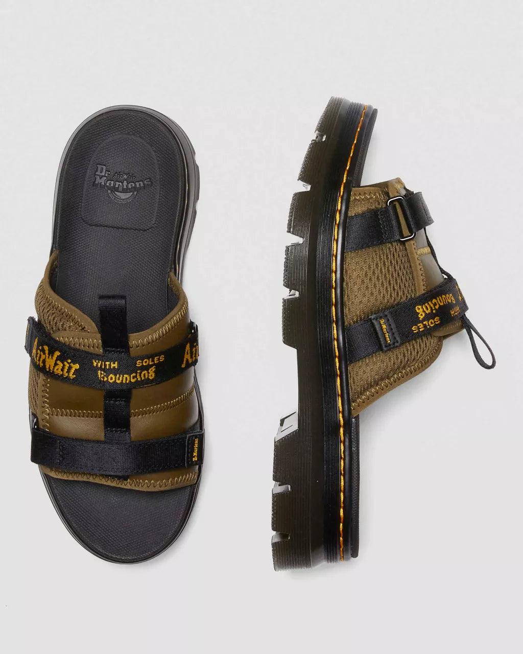 Ayce Logo Milled Leather Strap Platform Slides