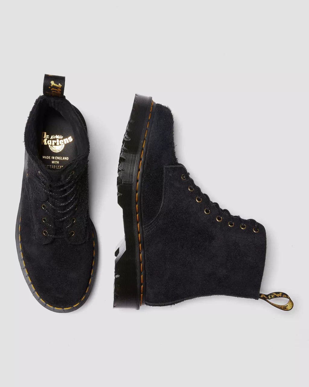 DR MARTENS 1460 Pascal Made In England Tufted Suede Lace Up boots