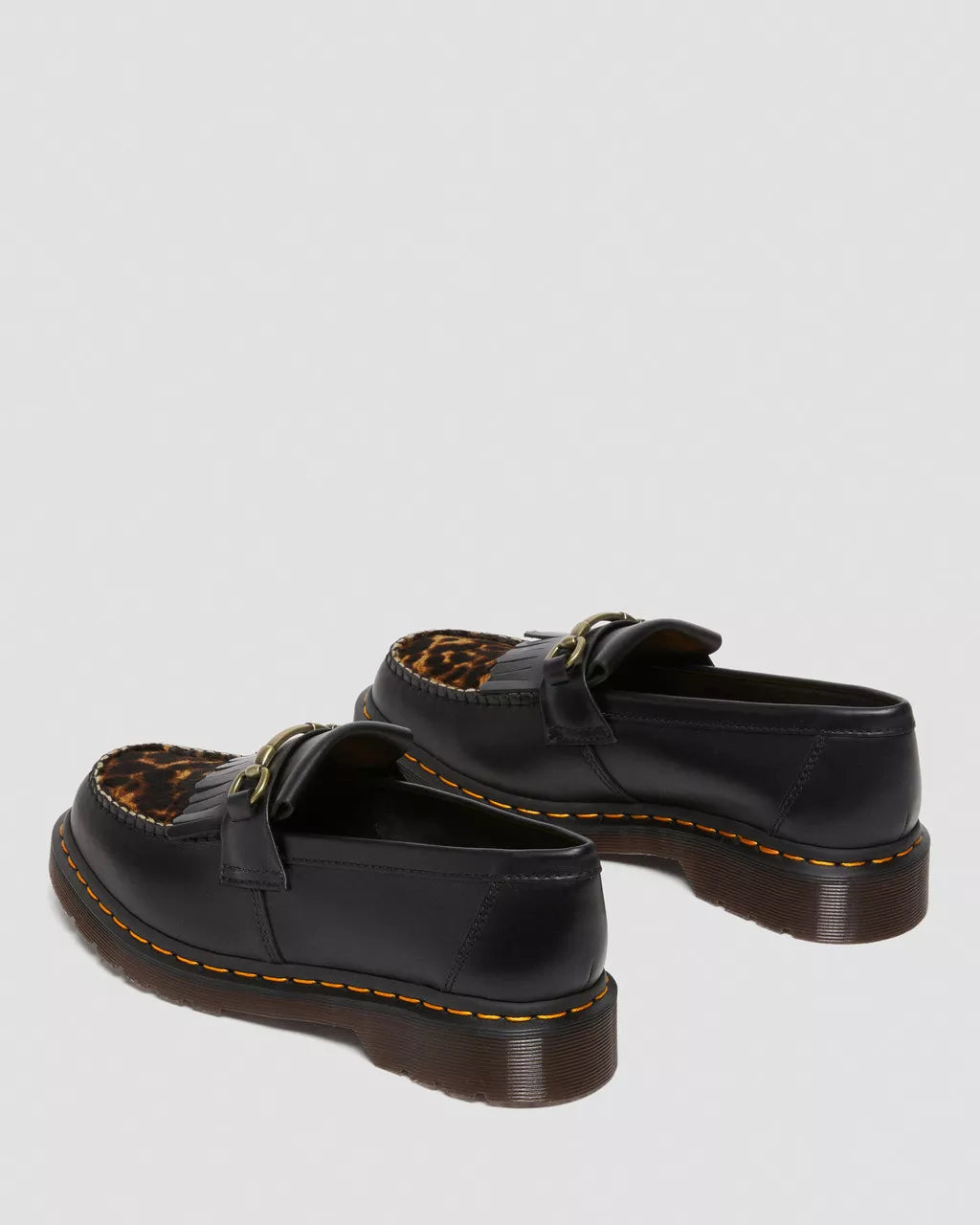 DR MARTENS Adrian Snaffle Leopard Kiltie Loafers