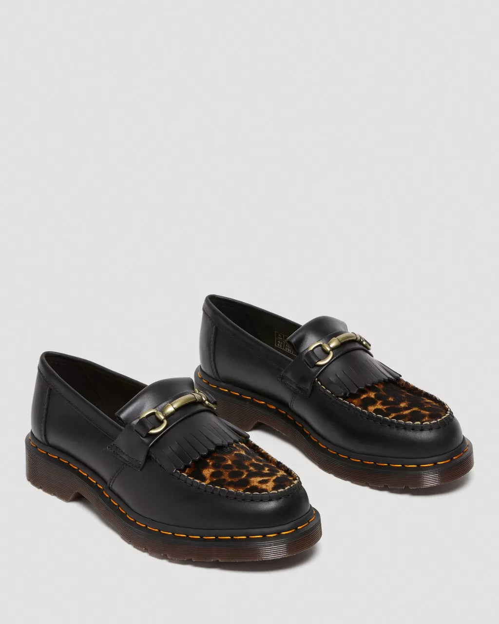 DR MARTENS Adrian Snaffle Leopard Kiltie Loafers