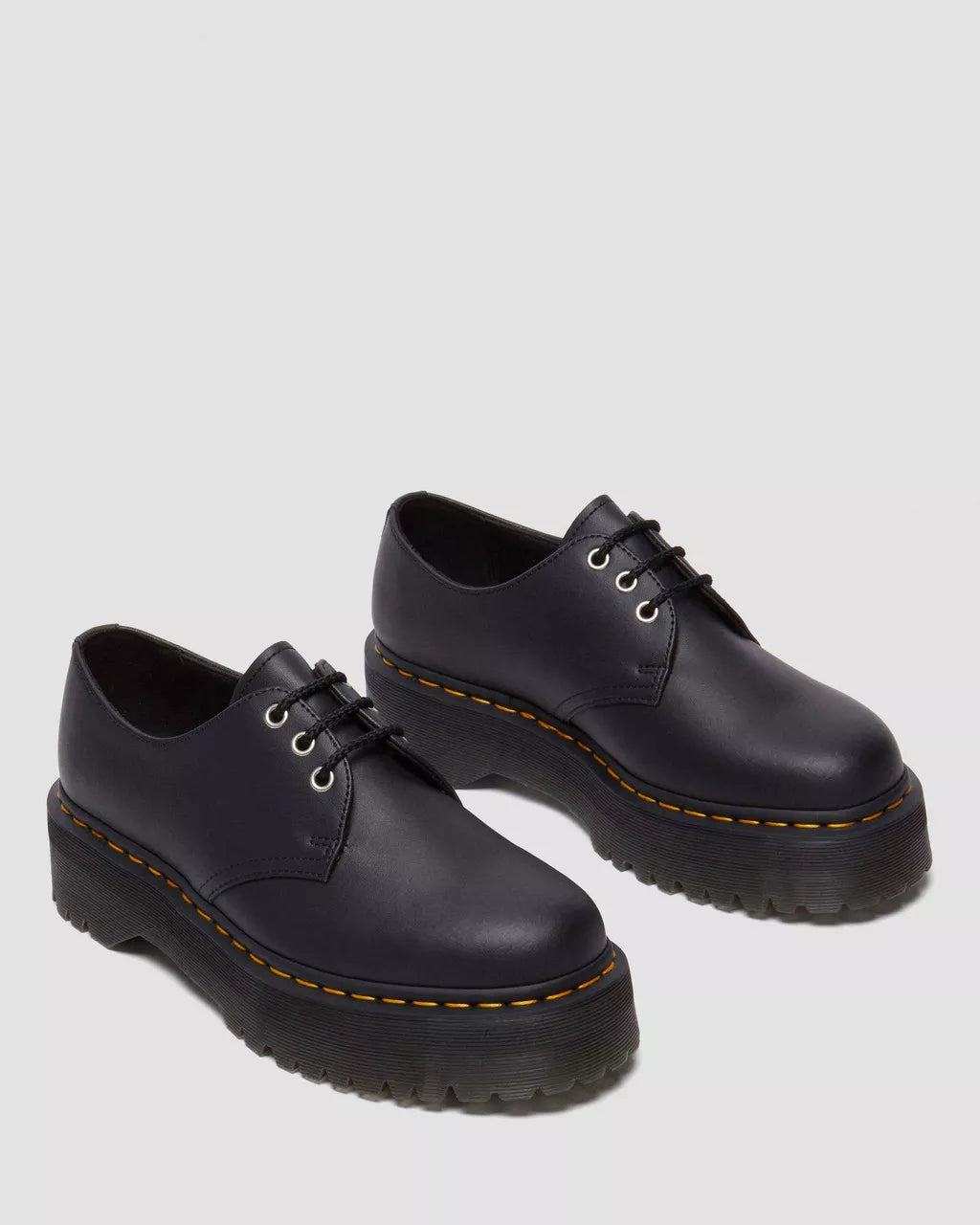 DR MARTENS 1461 Quad Reclaimed Leather Plaform Shoes