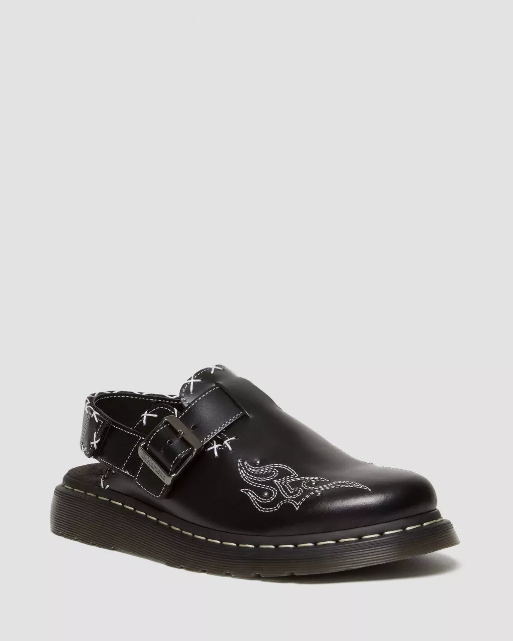 DR MARTENS Jorge Contrast Stitch Leather Mules