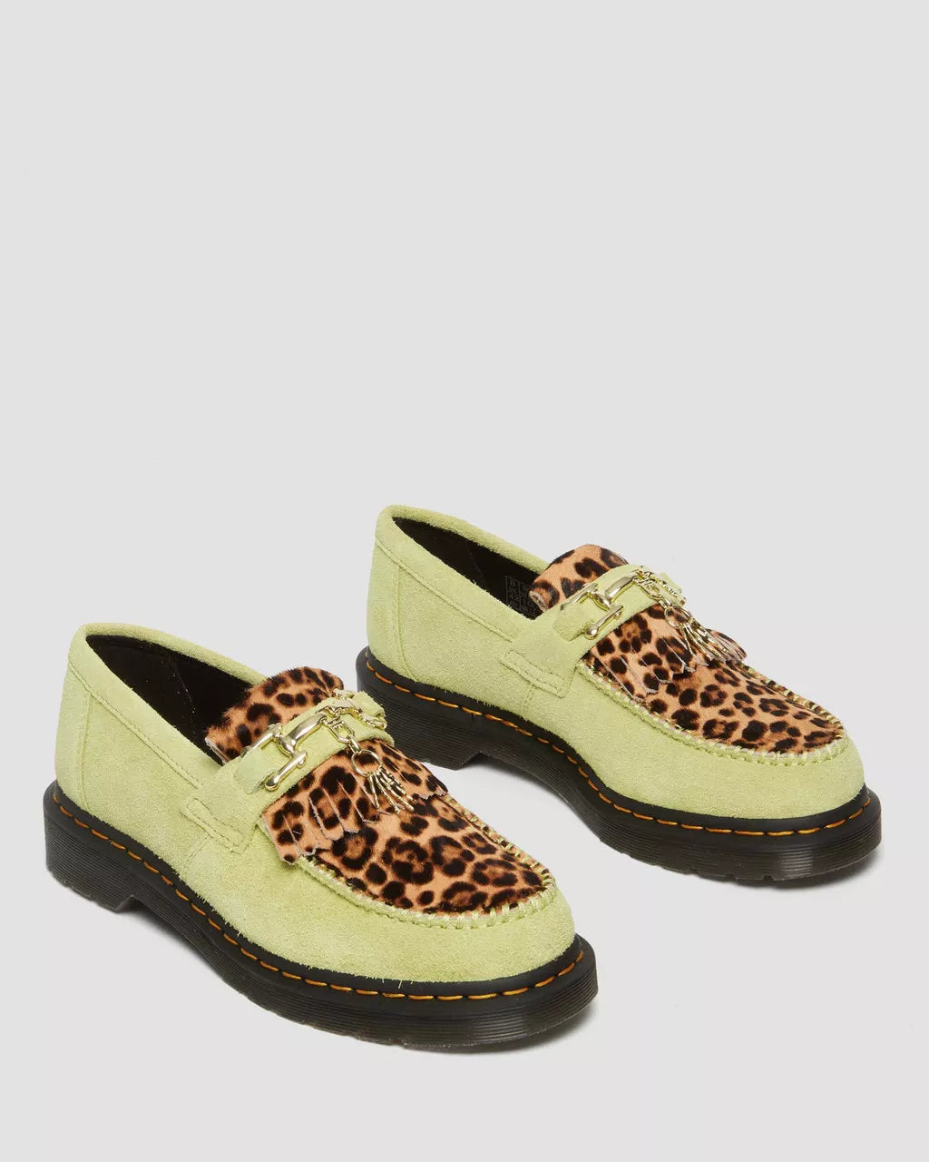 DR MARTENS Adrian Suede &amp; Leopard Hair On Snaffle Loafers