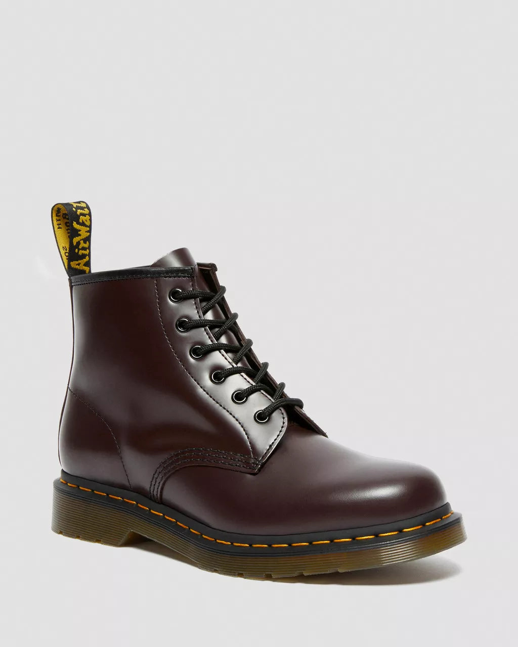 DR MARTENS 101 Yellow Stitch Smooth Leather Ankle Boots