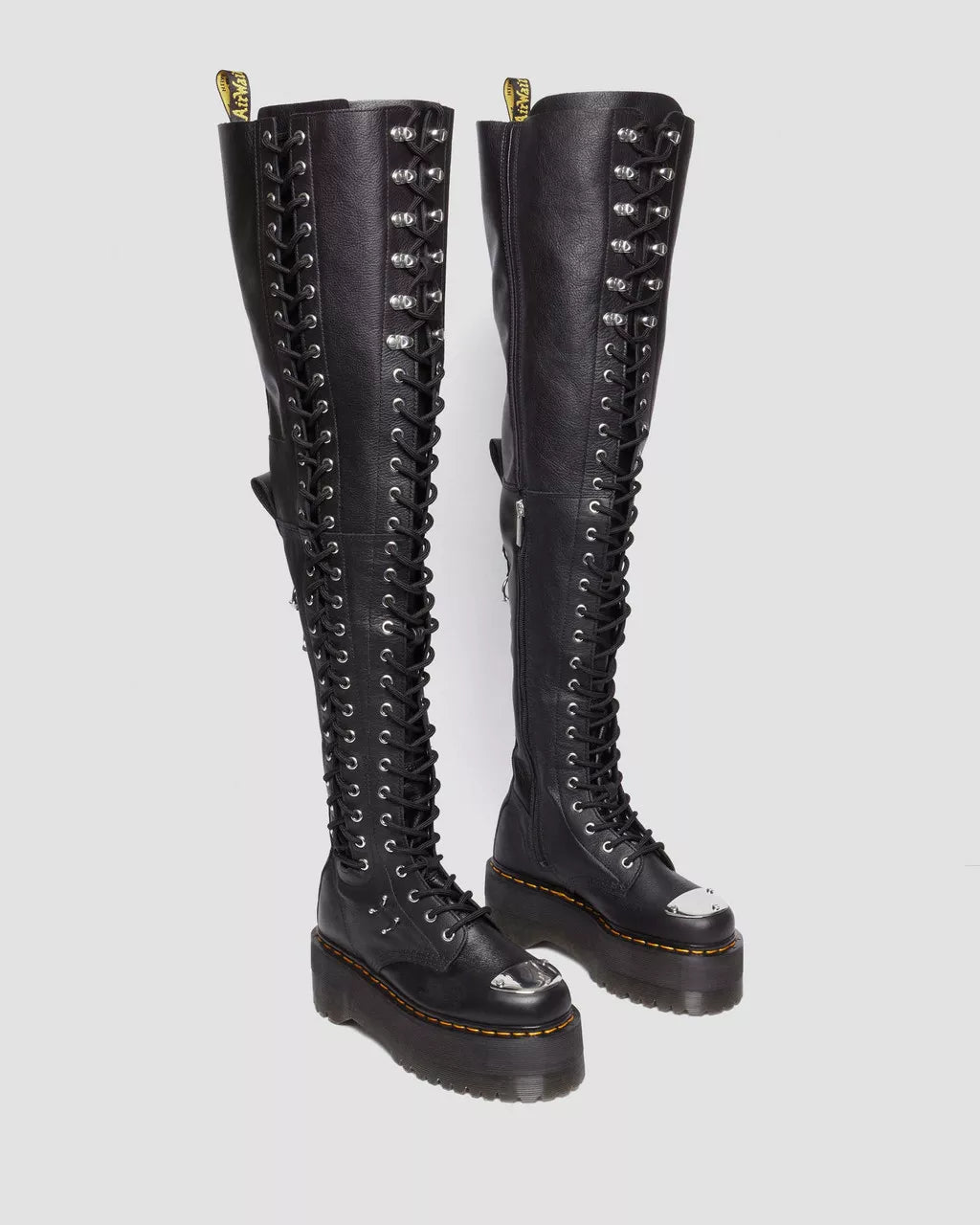 DR MARTENS 28-Eye XTRM Max Virginia Leather Knee High Platform Boots
