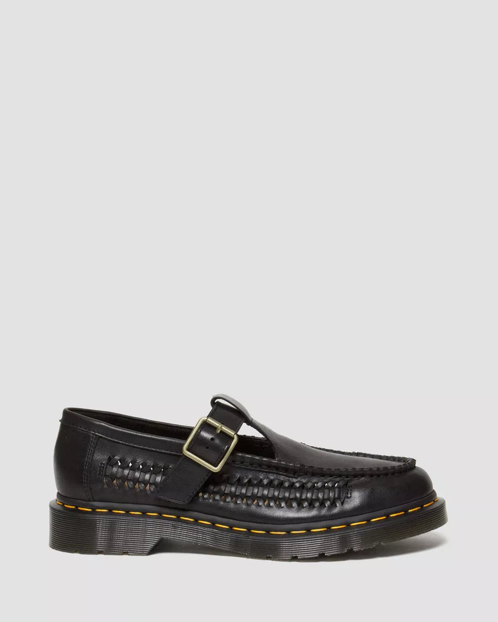 DR MARTENS Adrian T-Bar Woven Leather Mary Jane Shoes