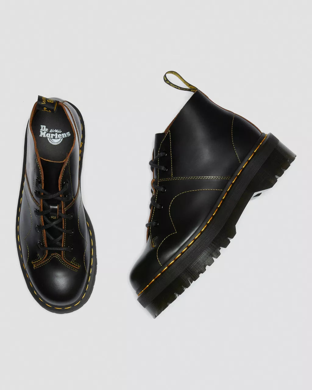 Church Quad Leather Platform Monkey Boots