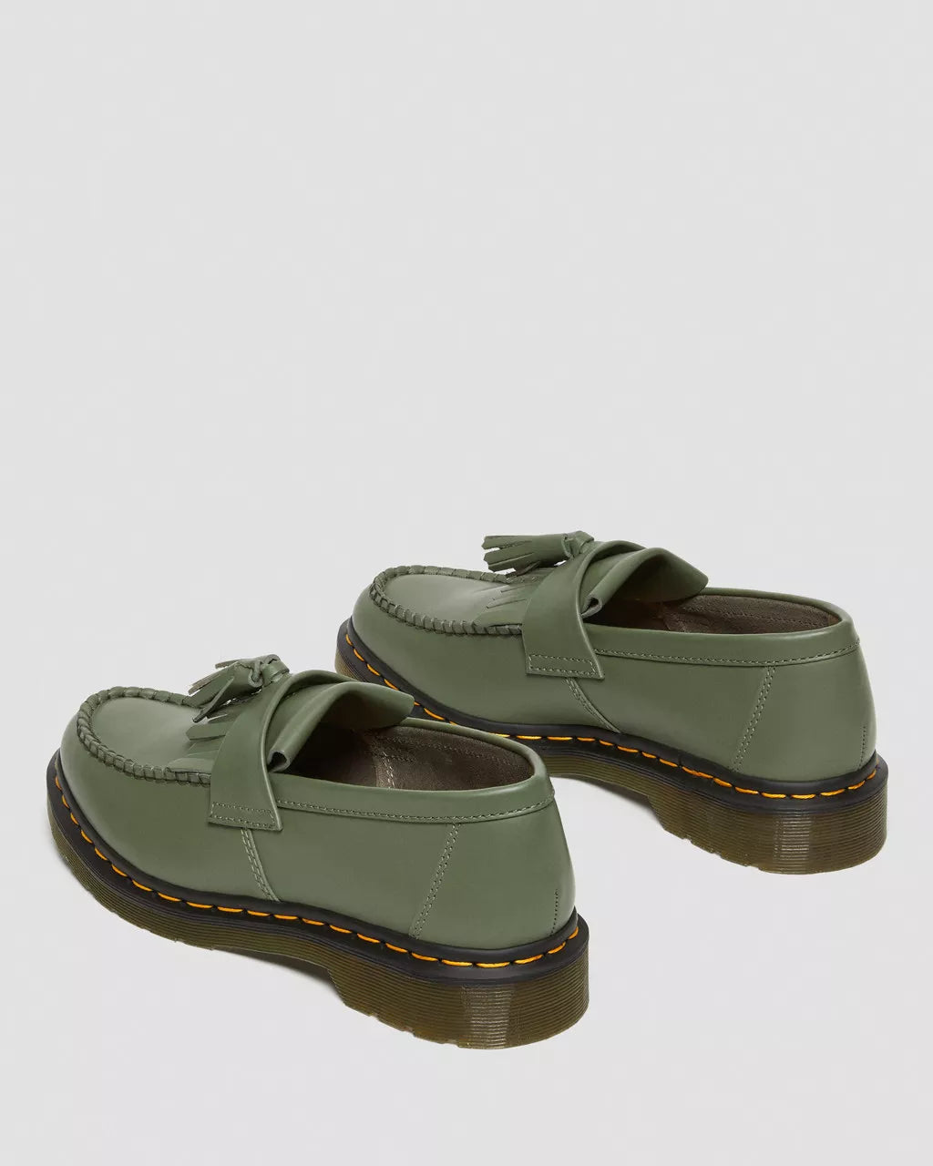 DR MARTENS Adrian Yellow Stitch Smooth Leather Tassle Loafers