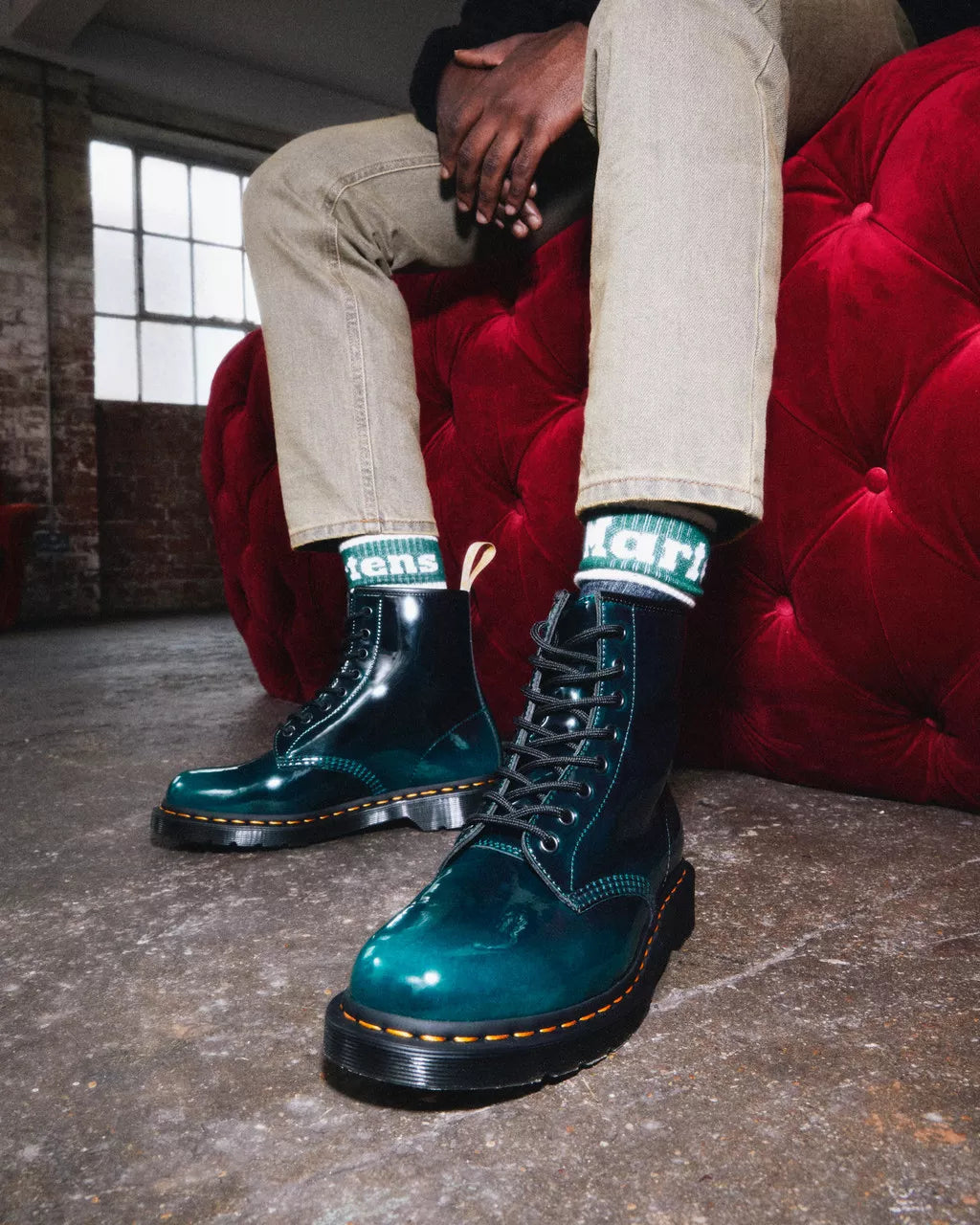 DR MARTENS Vegan 1460 Gloss Lace Up Boots