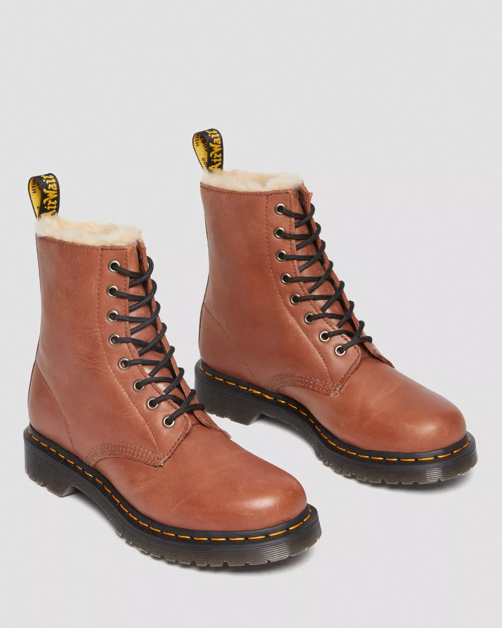 1460 Serena Faux Fur Lined Leather Lace Up Boots
