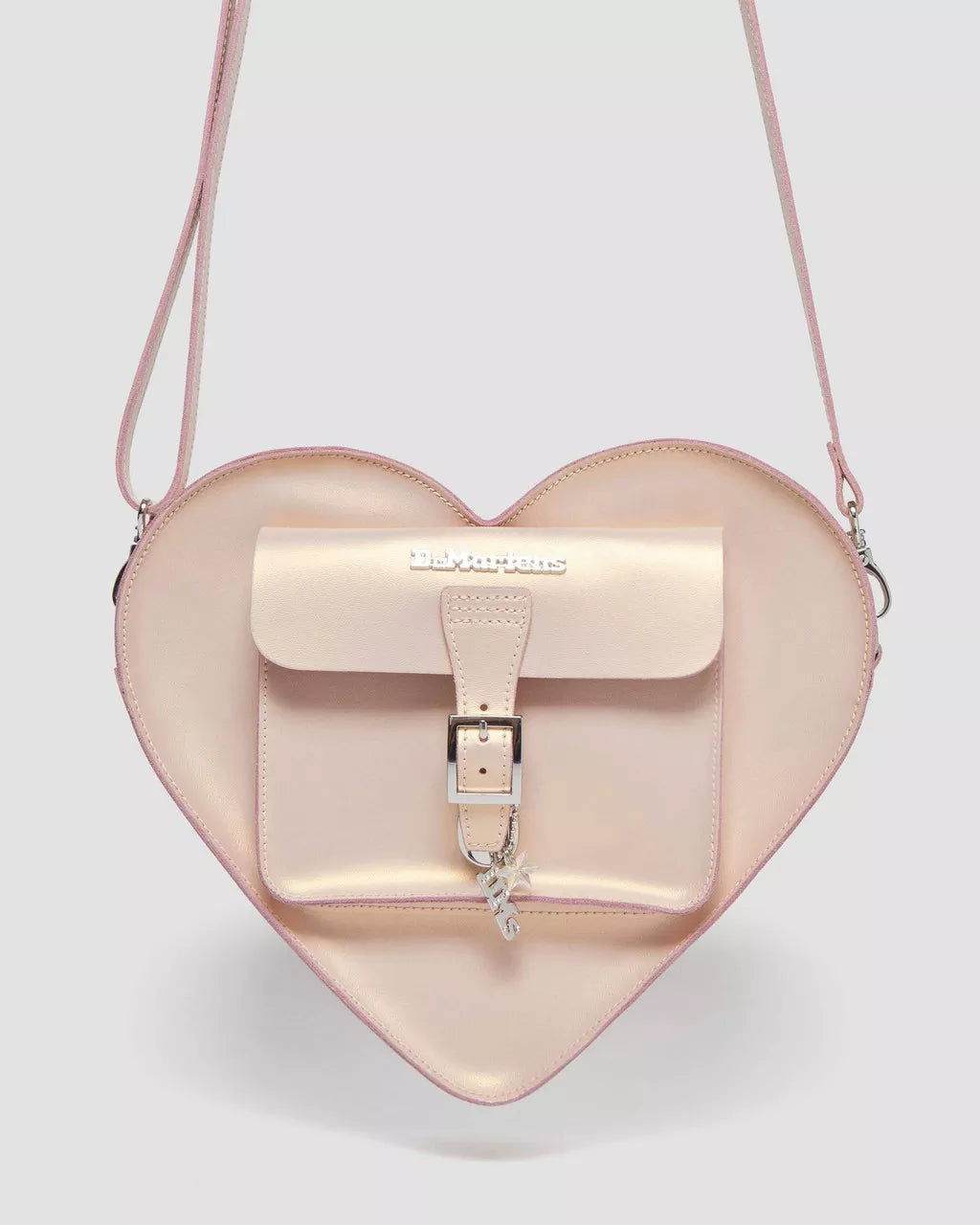 DR MARTENS Metallic Shift Leather Heart Shaped Bag
