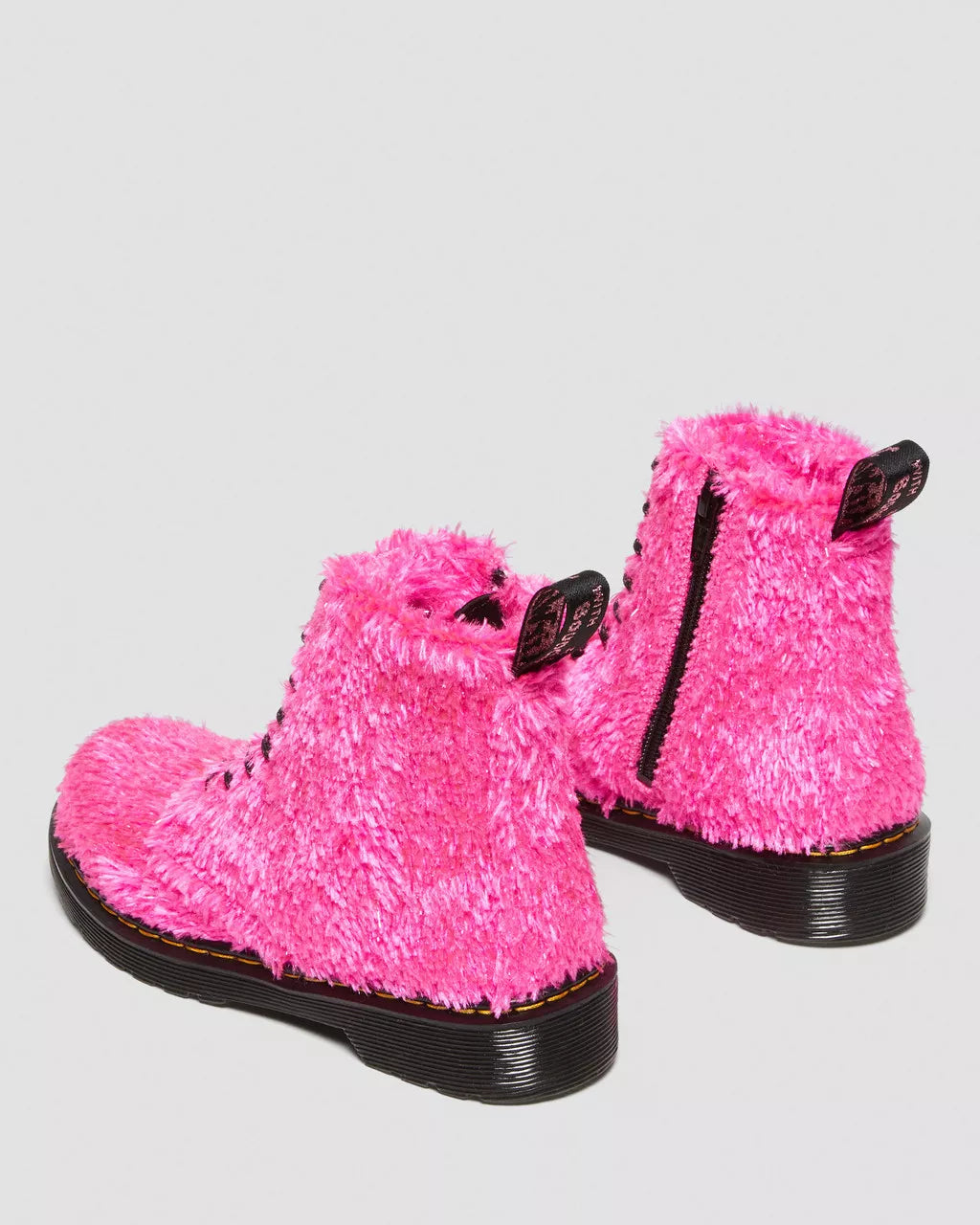DR MARTENS Junior 1460 Pascal Tinsel Fur Lace Up Boots