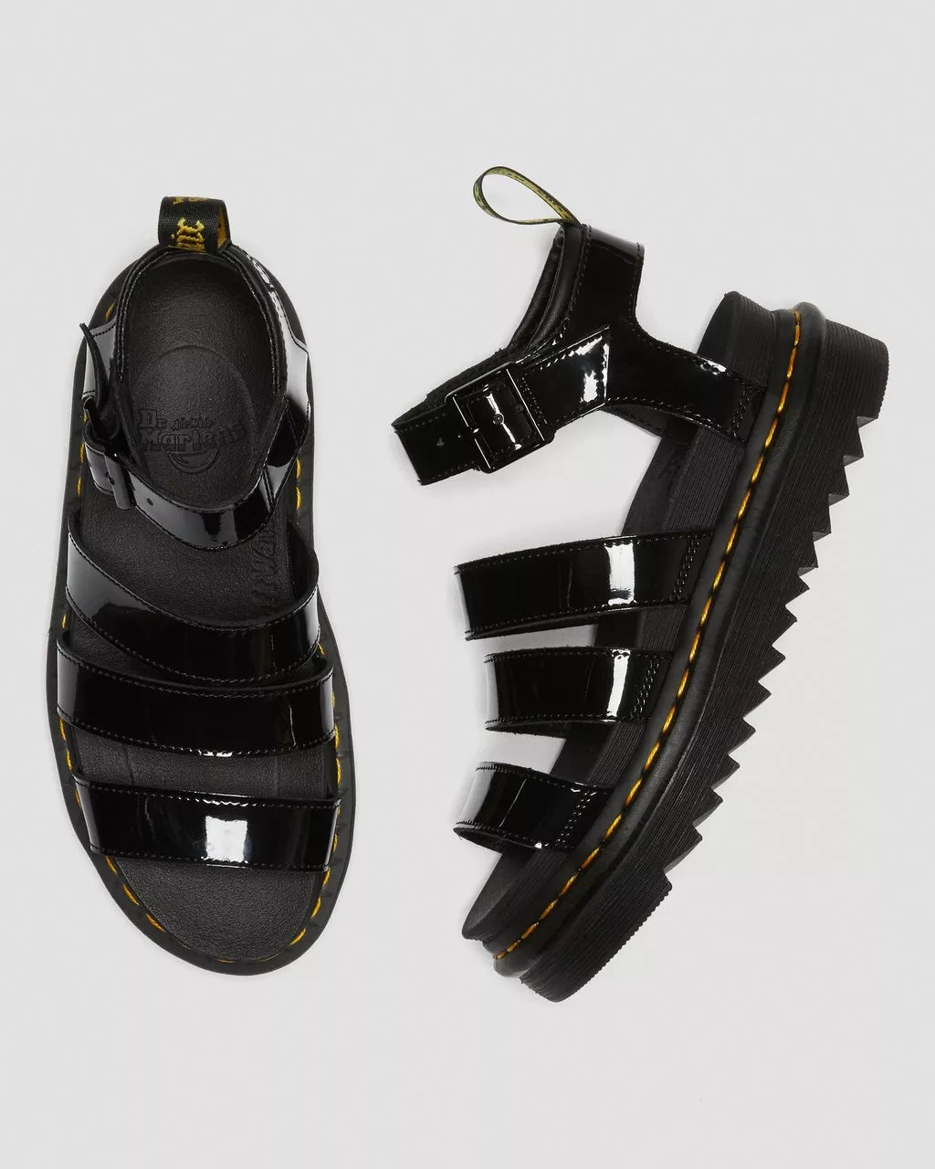 DR MARTENS Blaire Patent Leather Gladiator Sandals