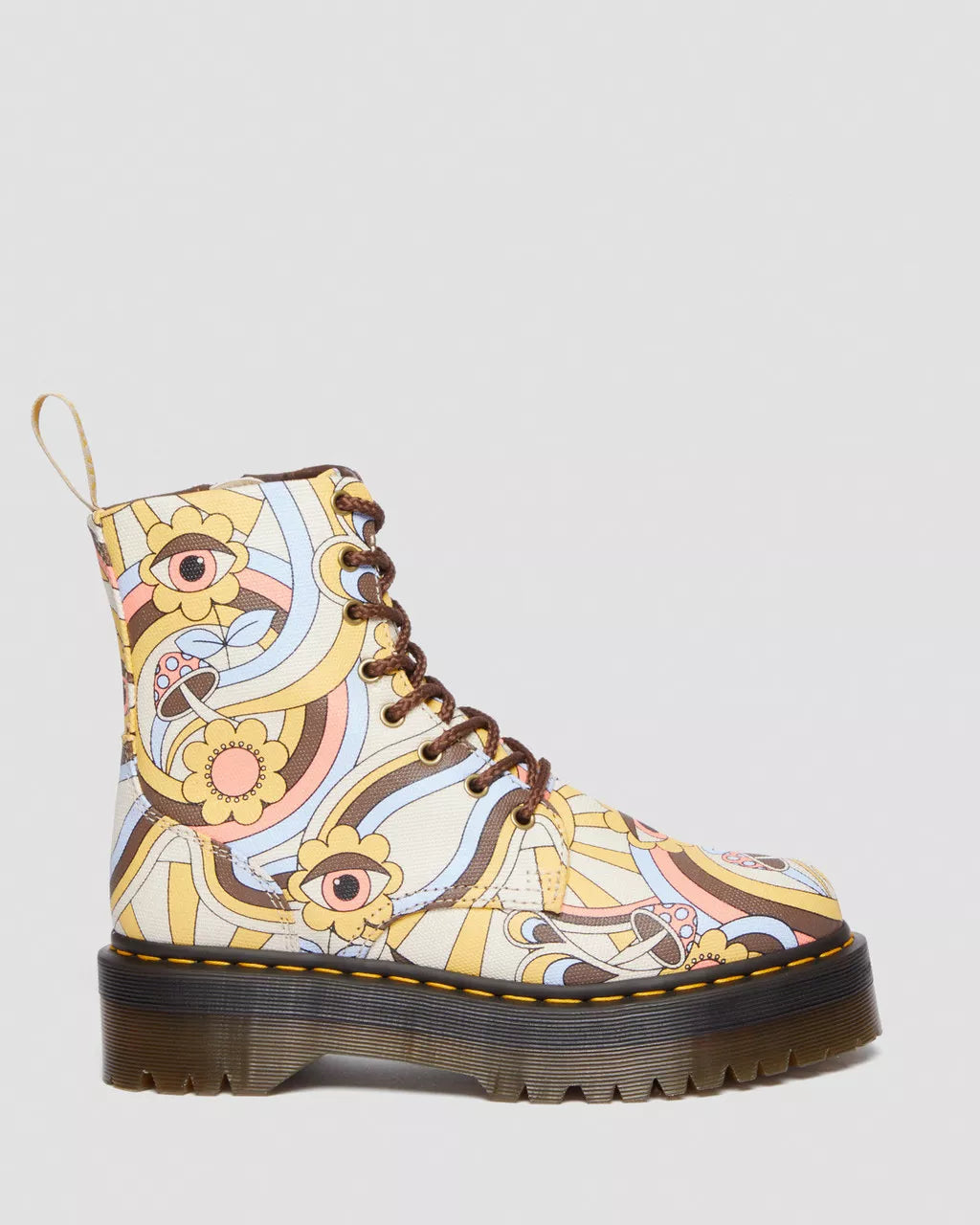 DR MARTENS Jadon Retro Ray Canvas Vegan Platform Boots