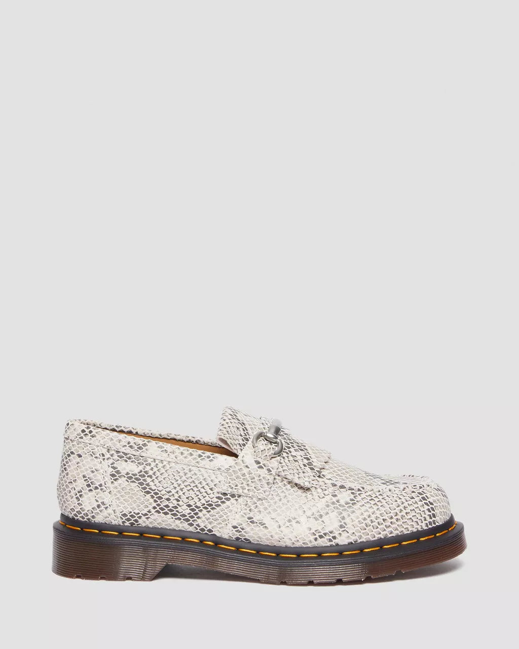 DR MARTENS Adrian Snaffle Python Print Suede Loafers
