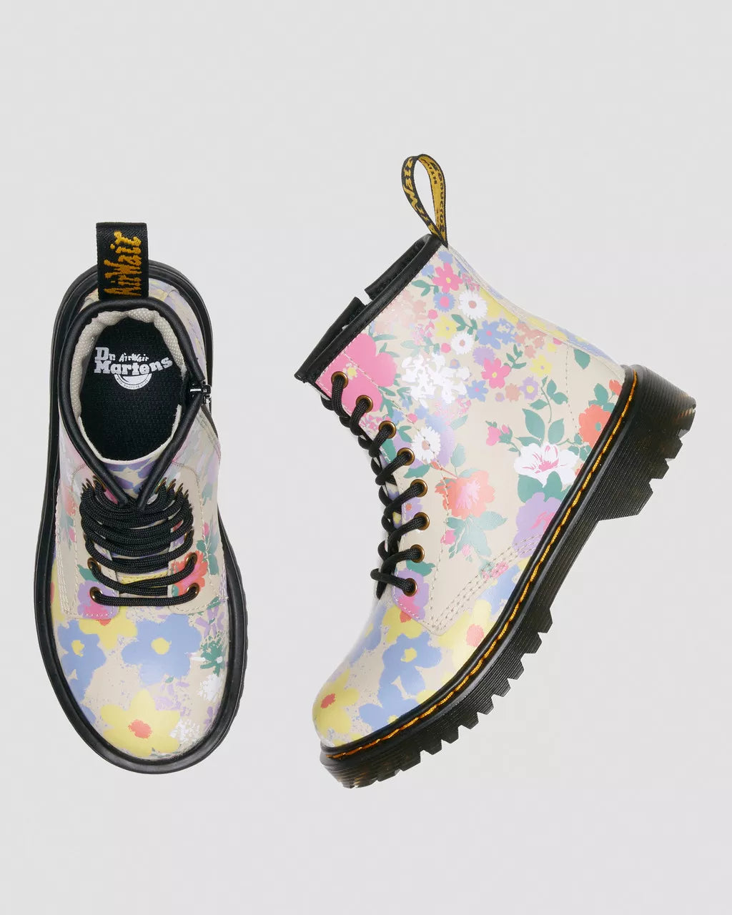 Junior 1460 Floral Mash Up Hydro Leather Lace Up Boots