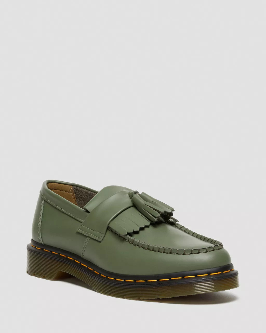 DR MARTENS Adrian Yellow Stitch Smooth Leather Tassle Loafers