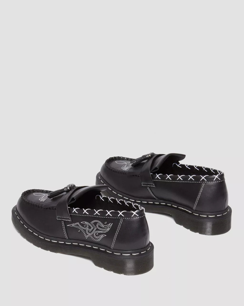 DR MARTENS Adrian Contrast Stitch Leather Tassel Loafers