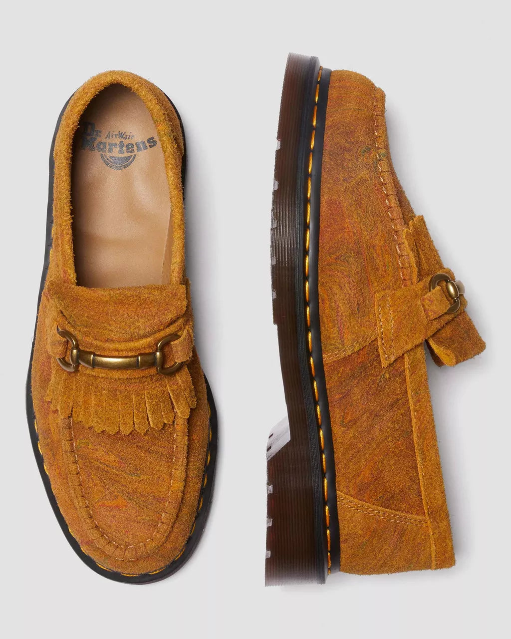 DR MARTENS Adrian Snaffle Marbled Suede Loafers