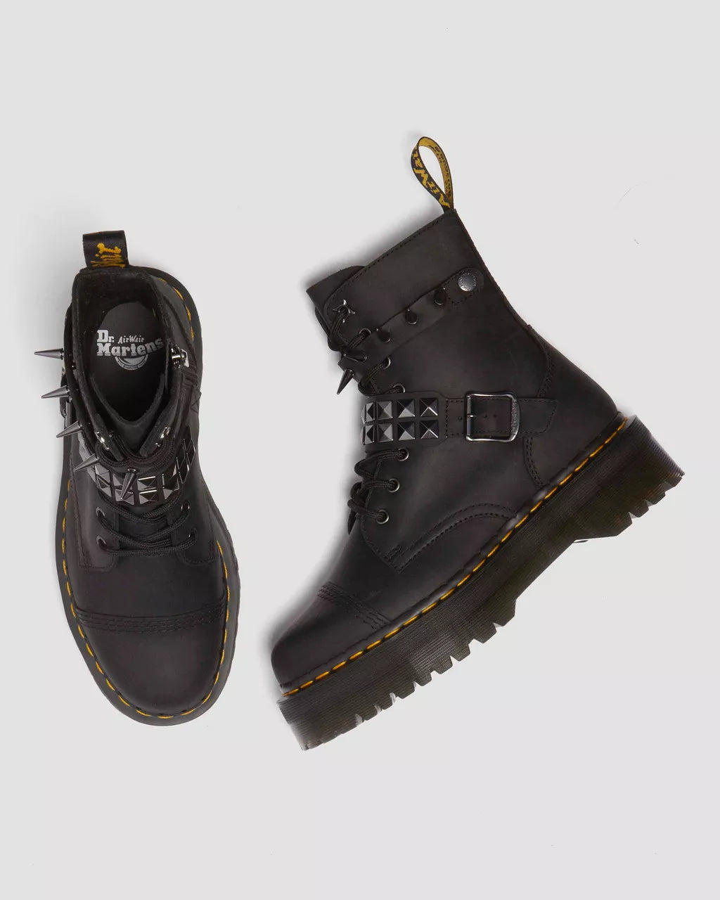 Jadon Spike Leather Platform Boots
