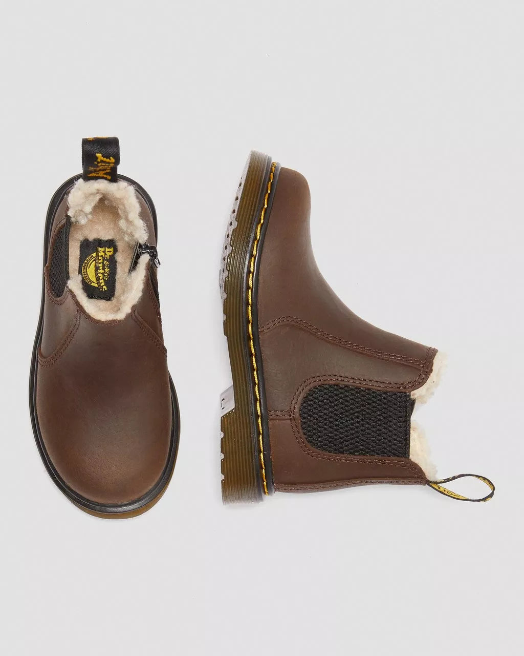 DR MARTENS 2976 LEONORE TODDLER FAUX FUR LINED BOOTS