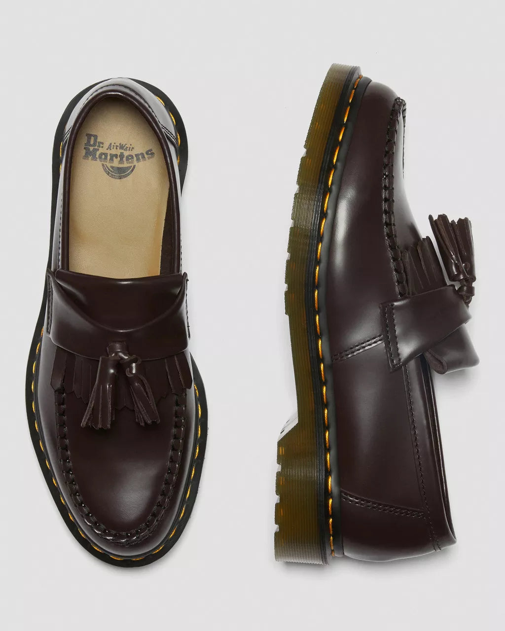 Adrian Yellow Stitch Smooth Leather Tassle Loafers