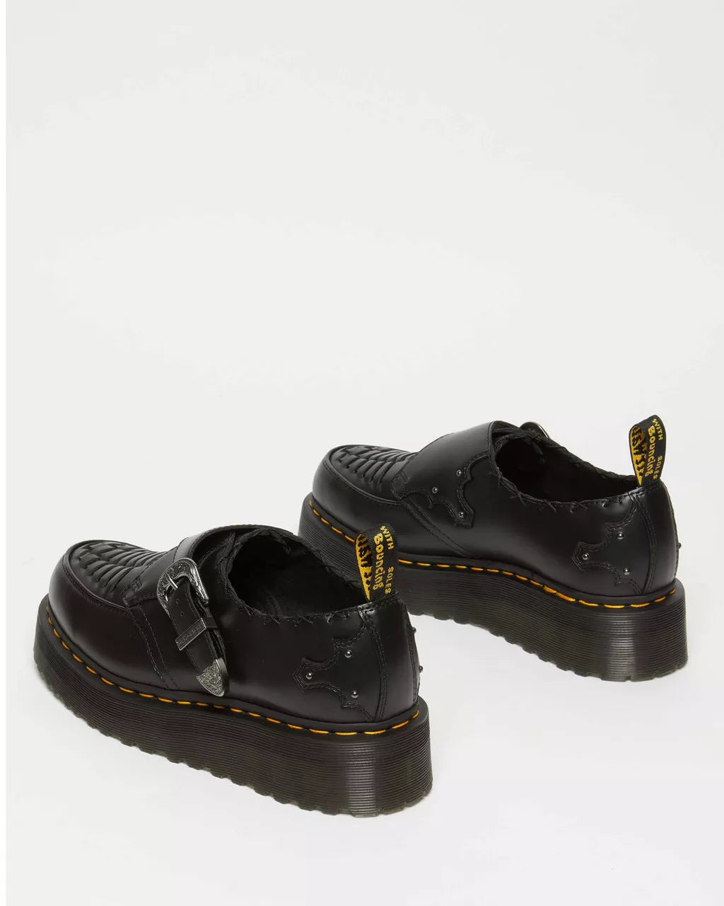 DR MARTENS Ramsey Woven Smooth Leather Platform Creepers
