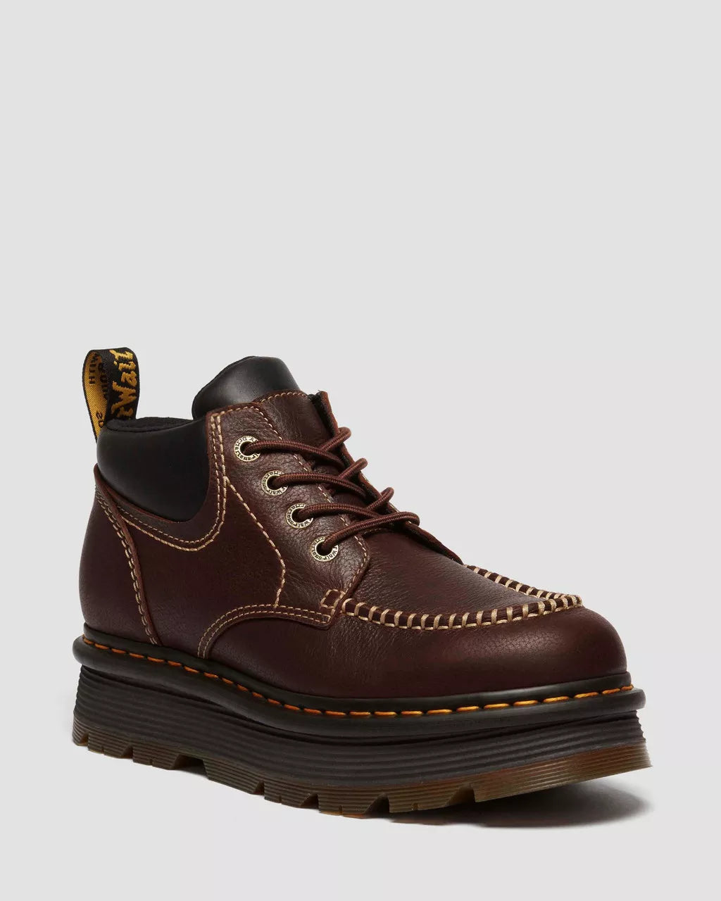 Zebzag Leather Casual 4-Eye Lace-Up Boots