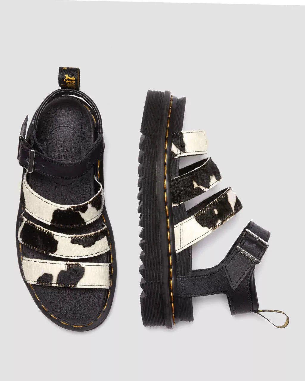 Blaire Hair-On Cow Print Sandals