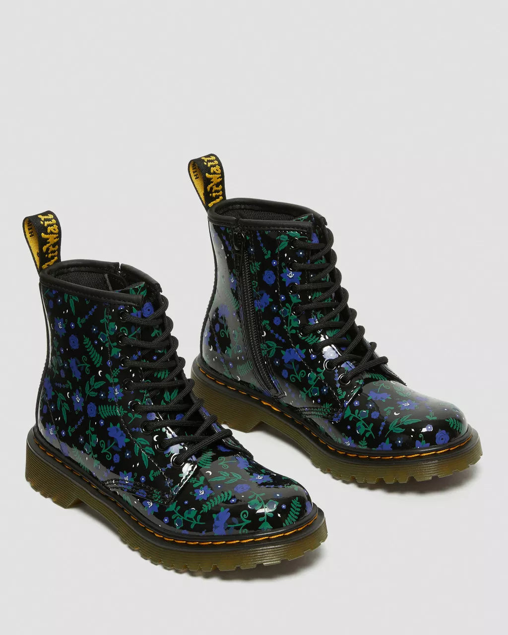 Junior 1460 Mystic Floral Patent Lace Up Boots