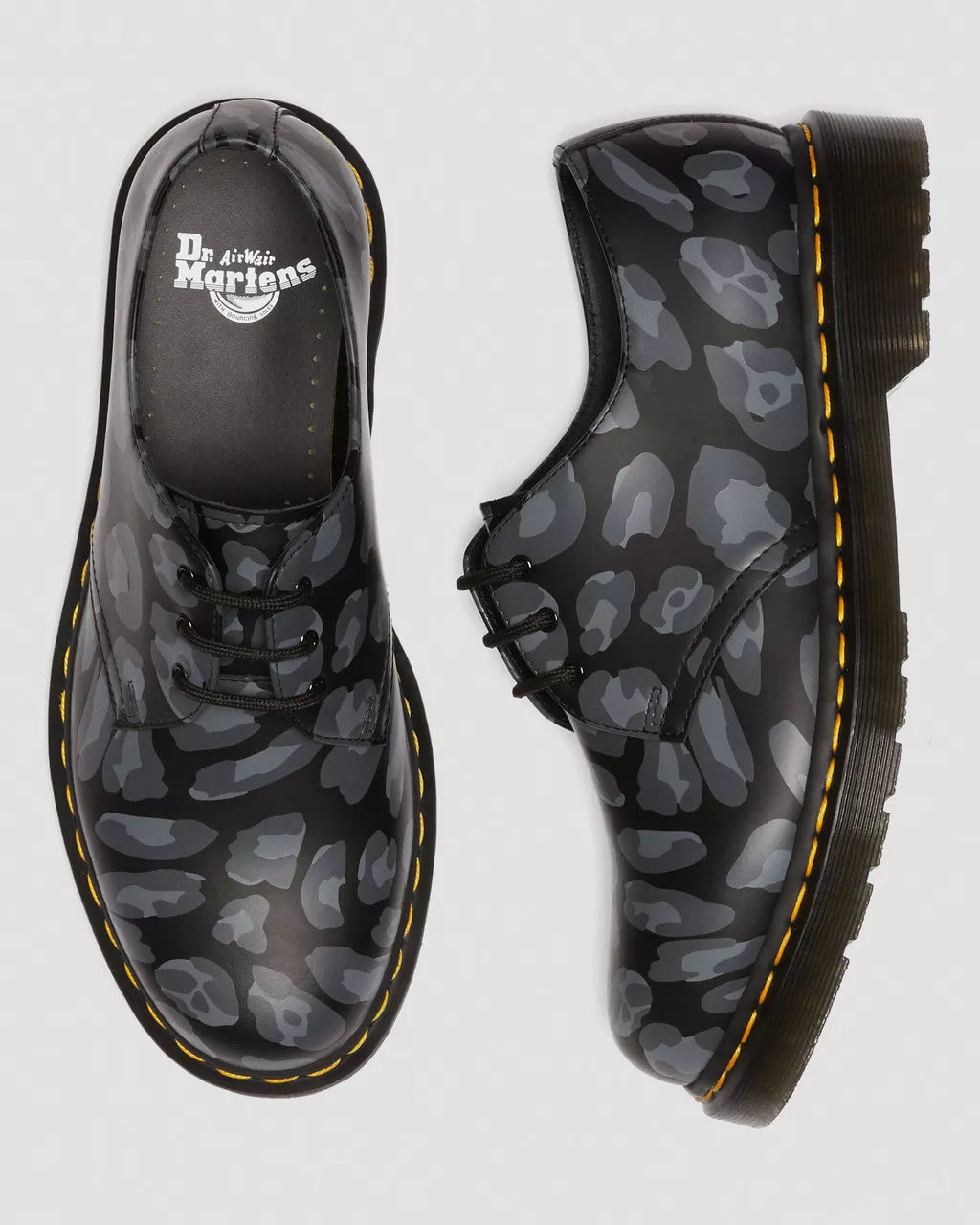 DR MARTENS 1461 Distorted Leopard Print Shoes