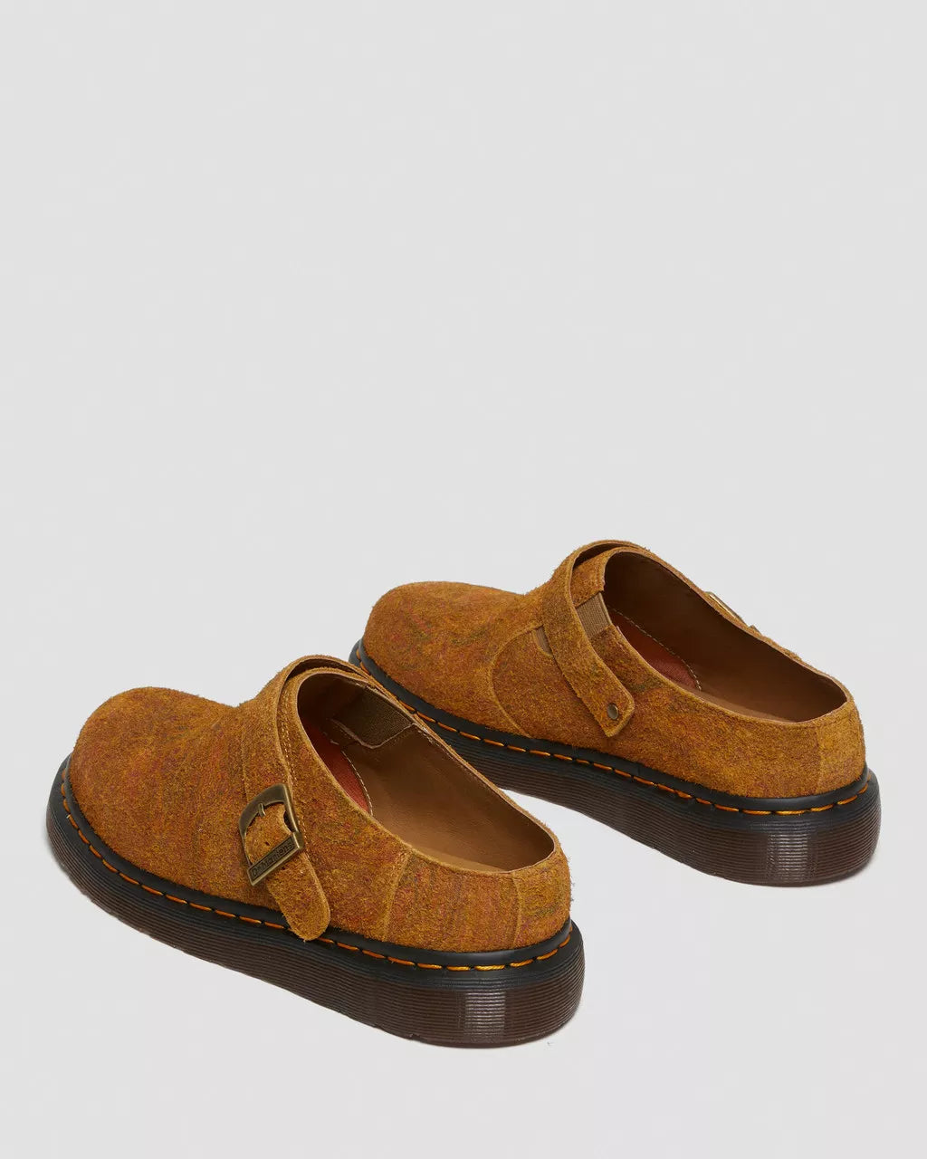 DR MARTENS Isham Marbled Suede Slingback Mules