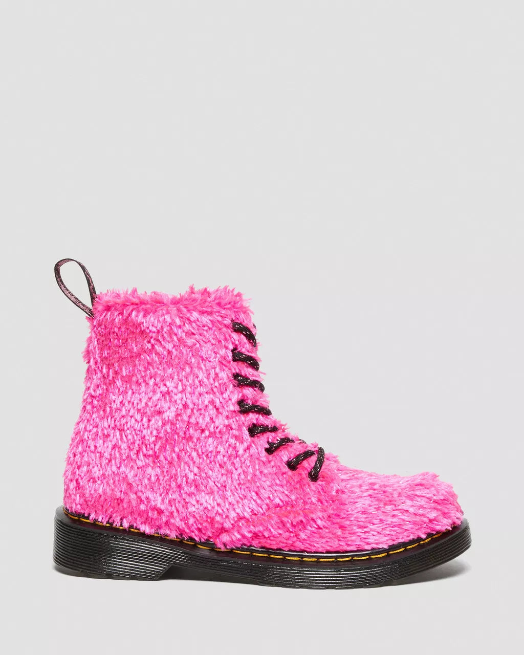 DR MARTENS Junior 1460 Pascal Tinsel Fur Lace Up Boots