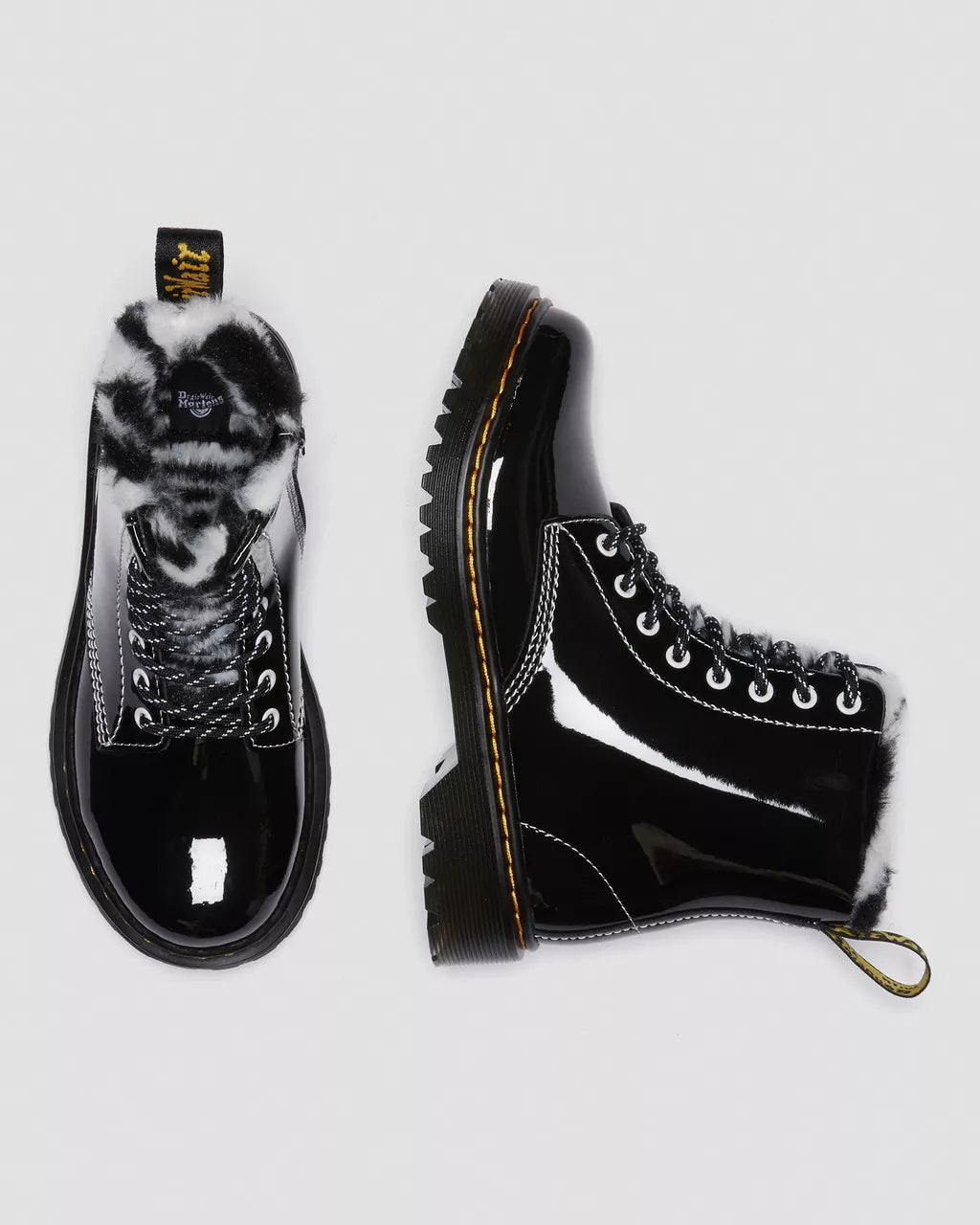 Junior 1460 Serena Patent Faux Fur-Lined Boots