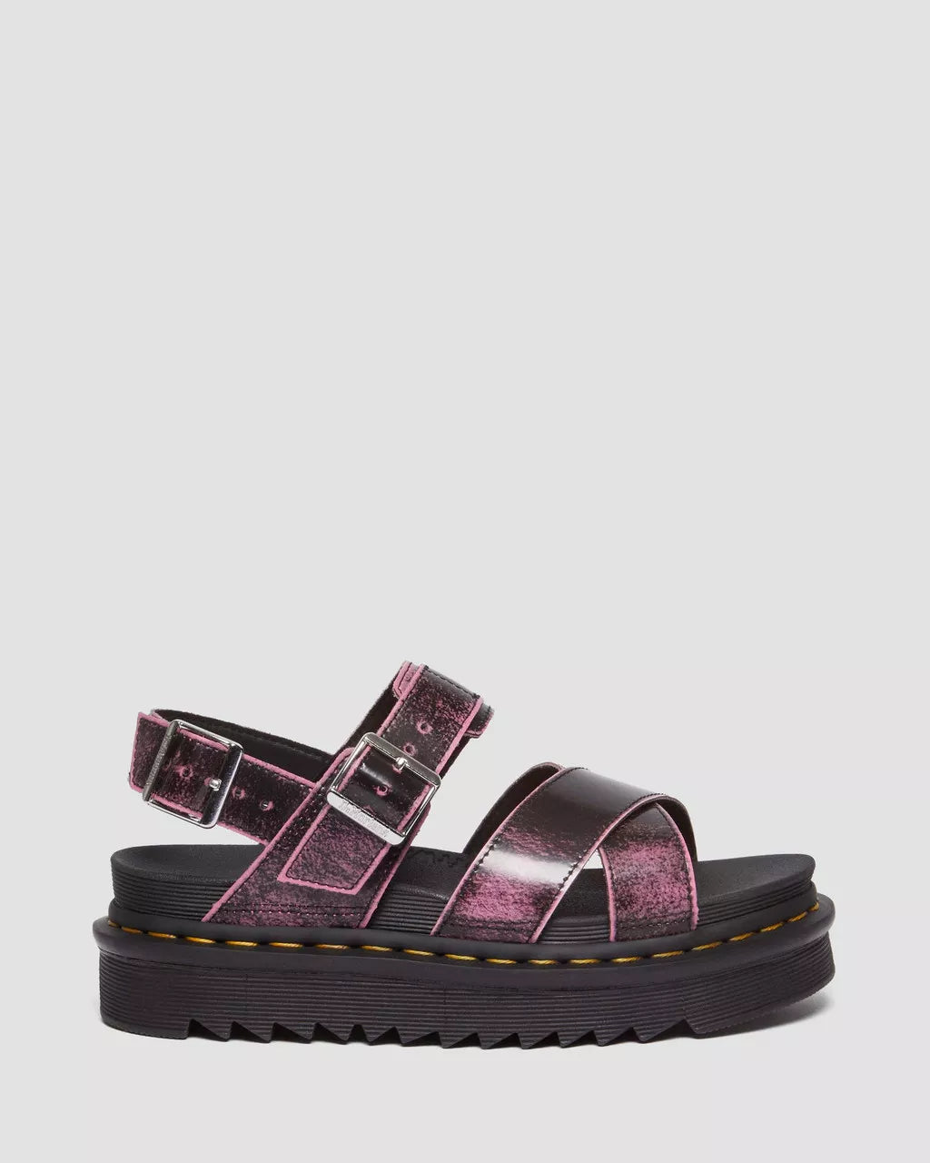 DR MARTENS Voss II Distressed Leather Platform Sandals