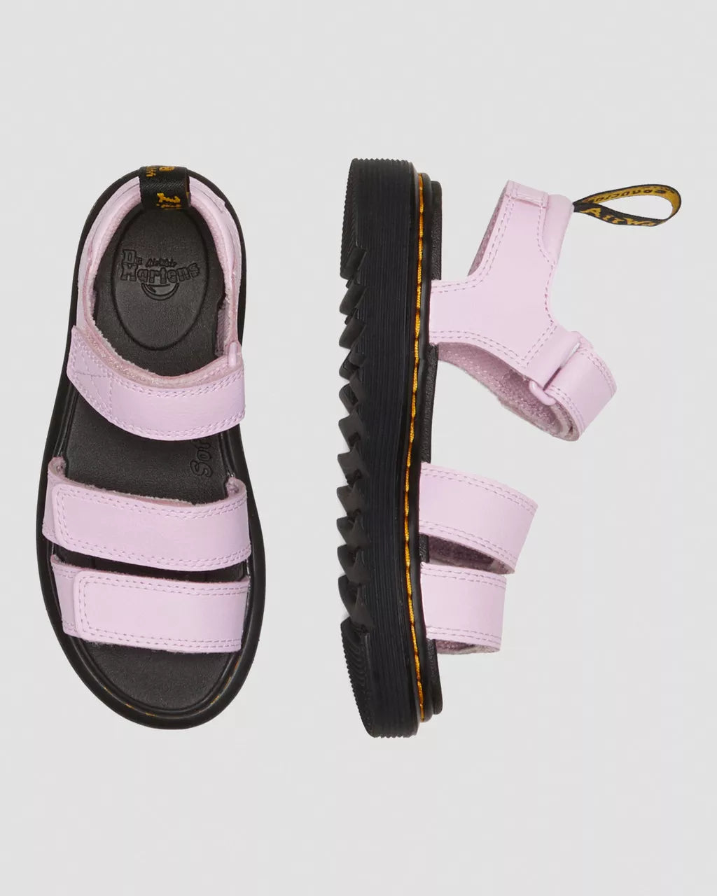 DR MARTENS Junior Klaire Athena Leather Strap Velcro Sandals