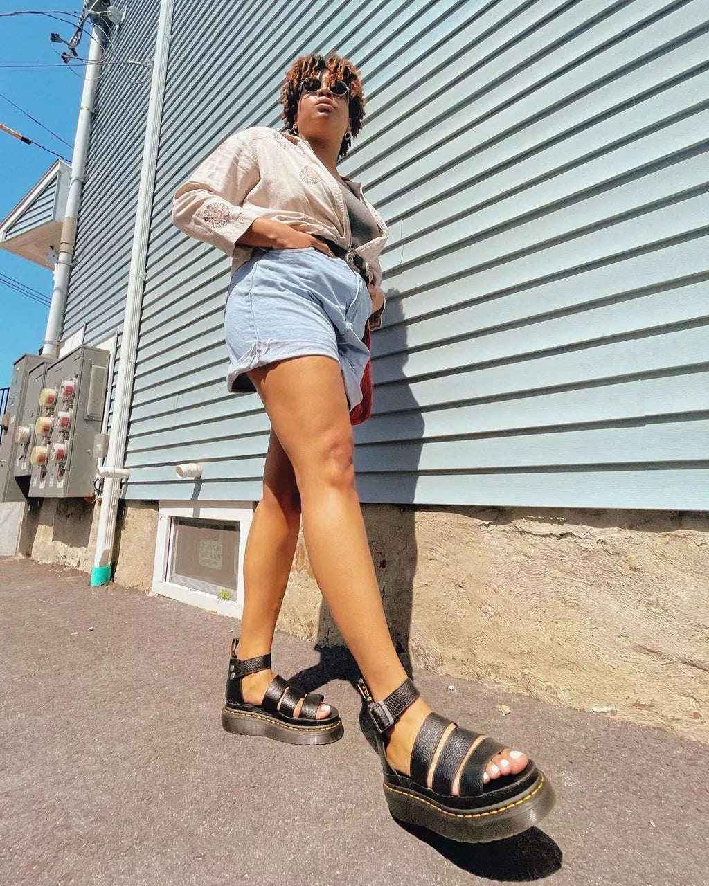 Clarissa II Quad Milled Nappa Leather Platform Sandals