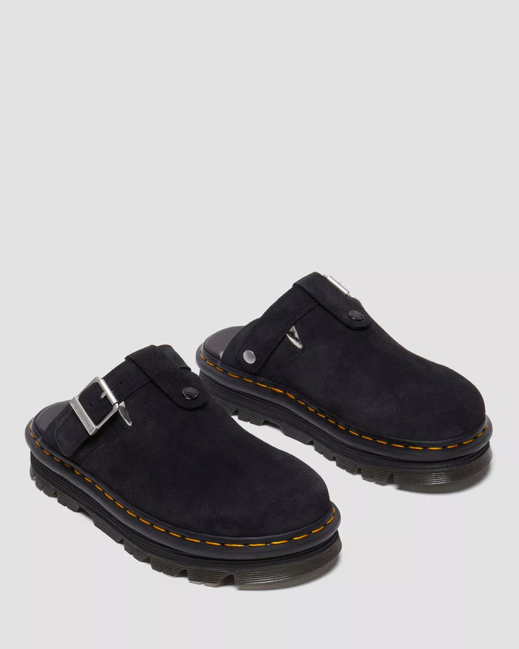 Zebzag Suede Fleece-Lined Platform Mules