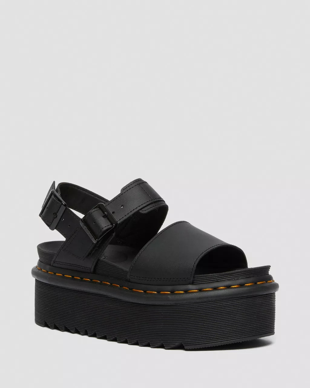 DR MARTENS Voss Quad Leather Strap Platform Sandals