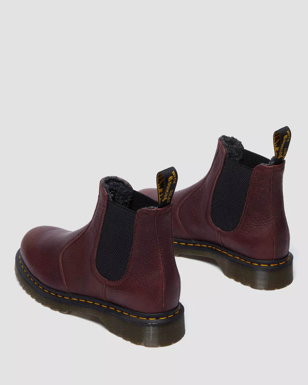 2976 Faux Fur Lined Grizzly Leather Chelsea Boots