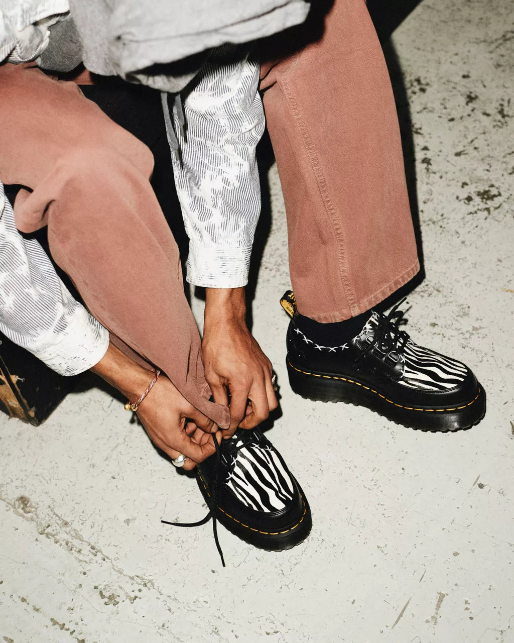 DR MARTENS Ramsey 3-eye Leather Platform Creepers